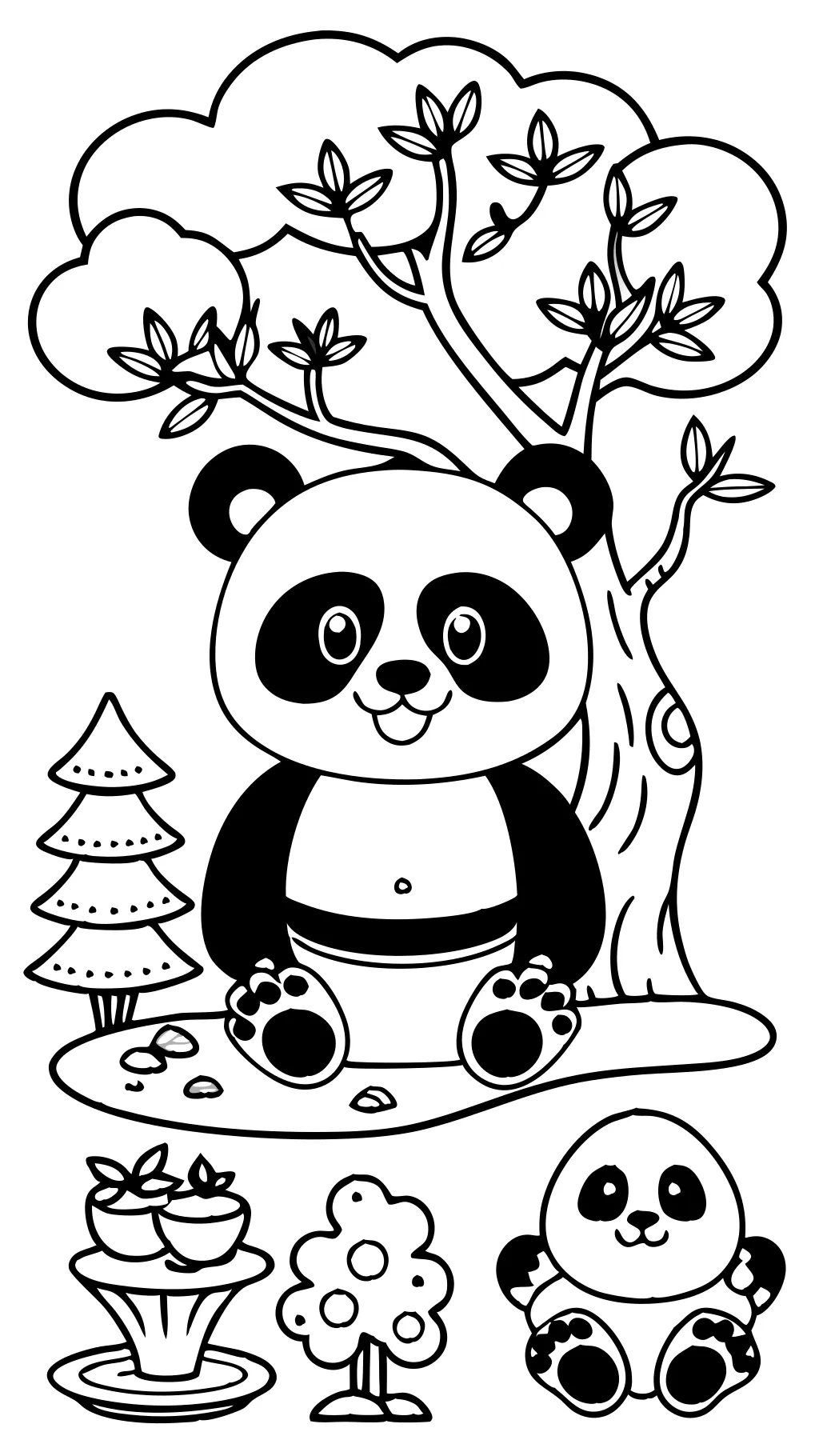 páginas para colorear de panda imprimible gratis